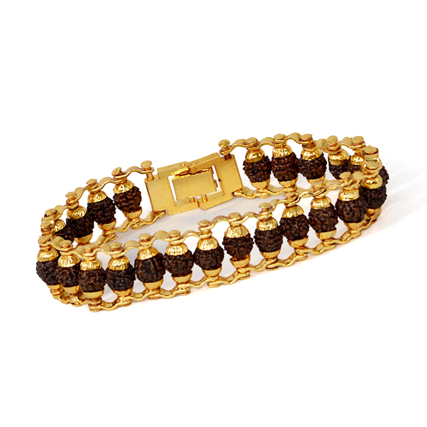 Premium Gold Plated 5 Mukhi Rudraksha Bracelet (Indonesian)