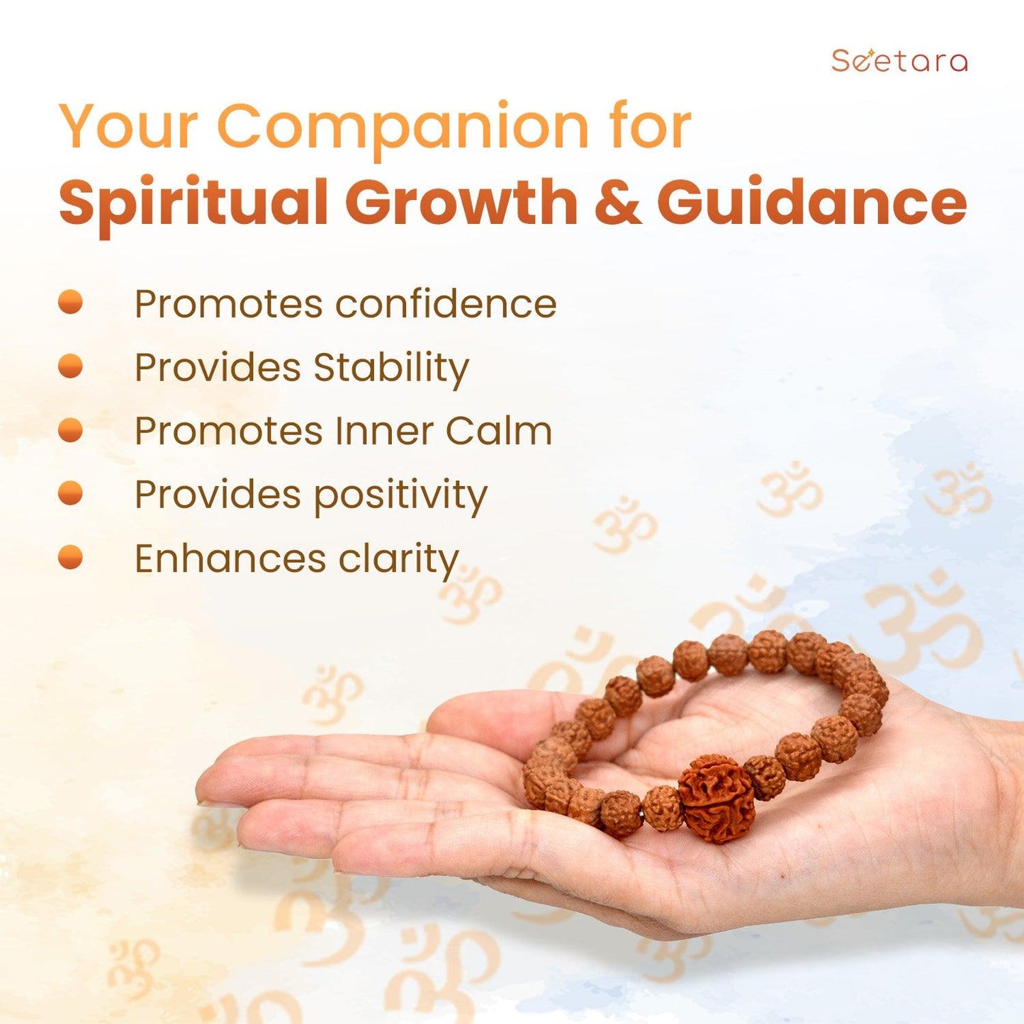 5 Mukhi Rudraksha Energy Bracelet with Single 7 Mukhi Bead - Seetara