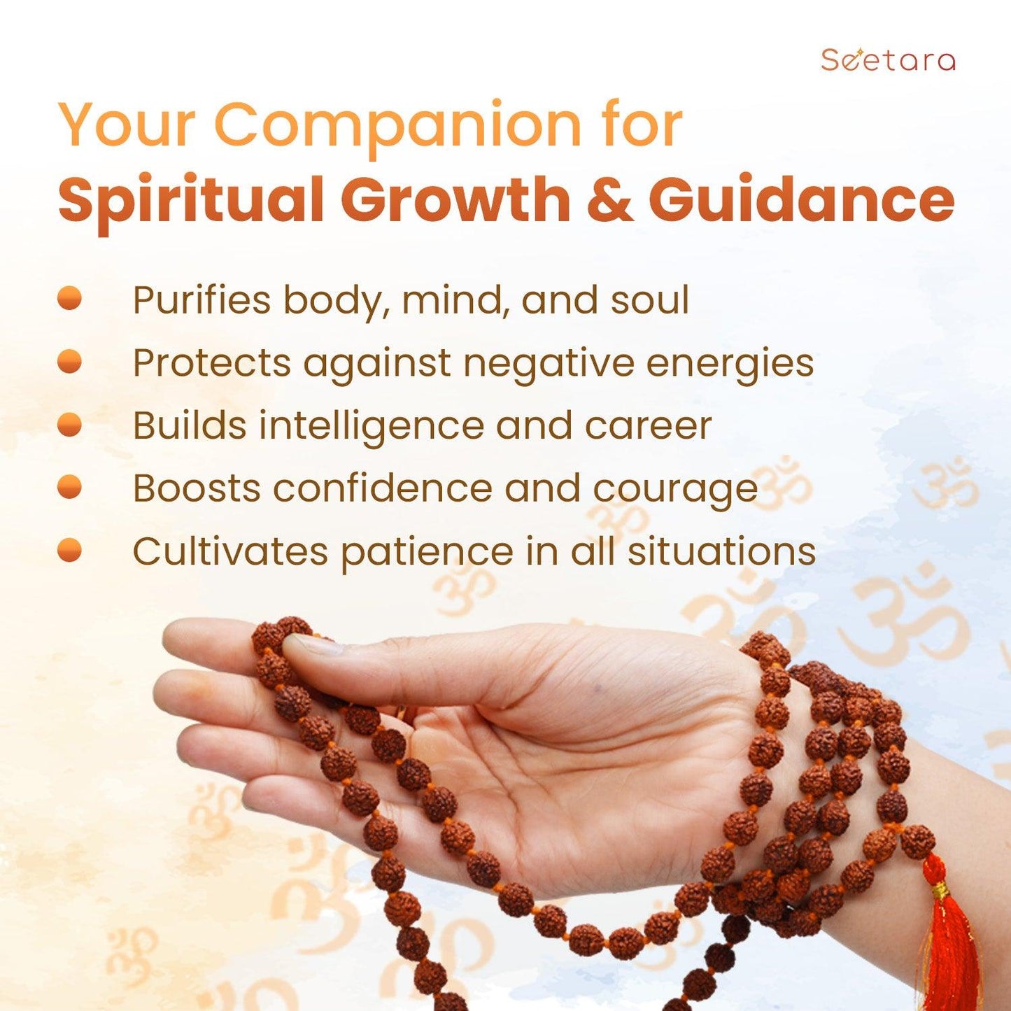 5 Mukhi Rudraksha Mala | 108 Beads - Seetara