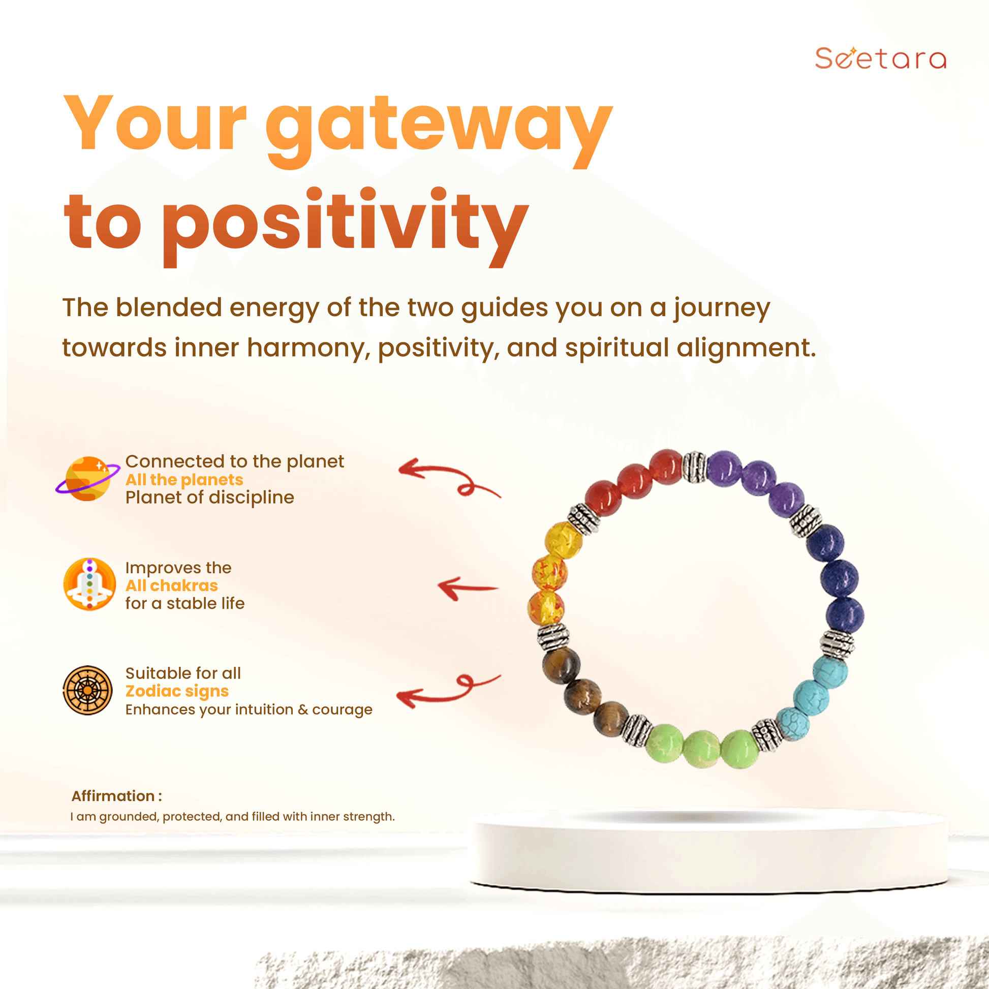 7 Chakra Healing Bracelet | For Inner Peace and Harmony - Seetara