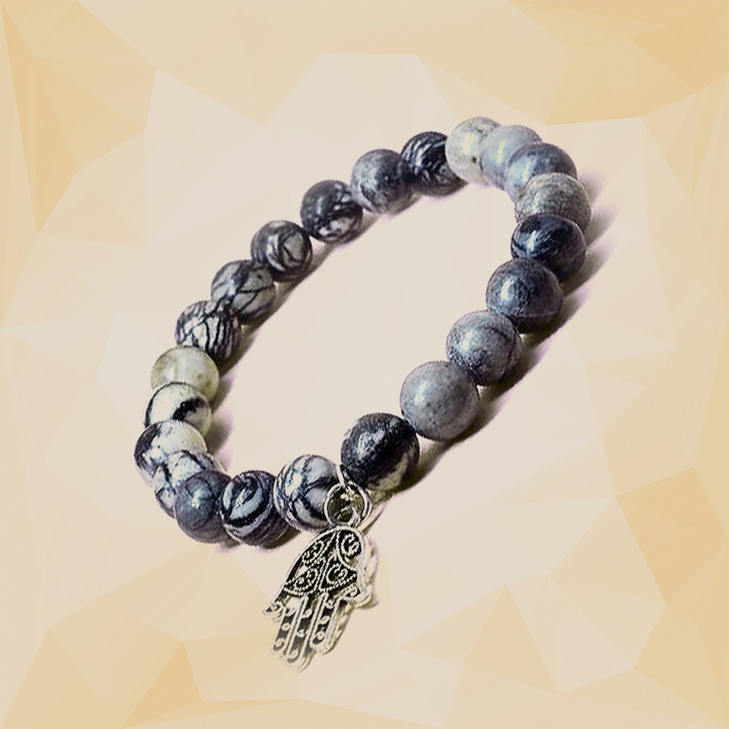 Black Web Jasper Healing Crystal Bracelet | For Removing Negative Energy
