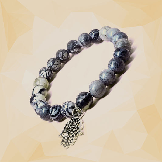Black Web Jasper Healing Crystal Bracelet | For Removing Negative Energy