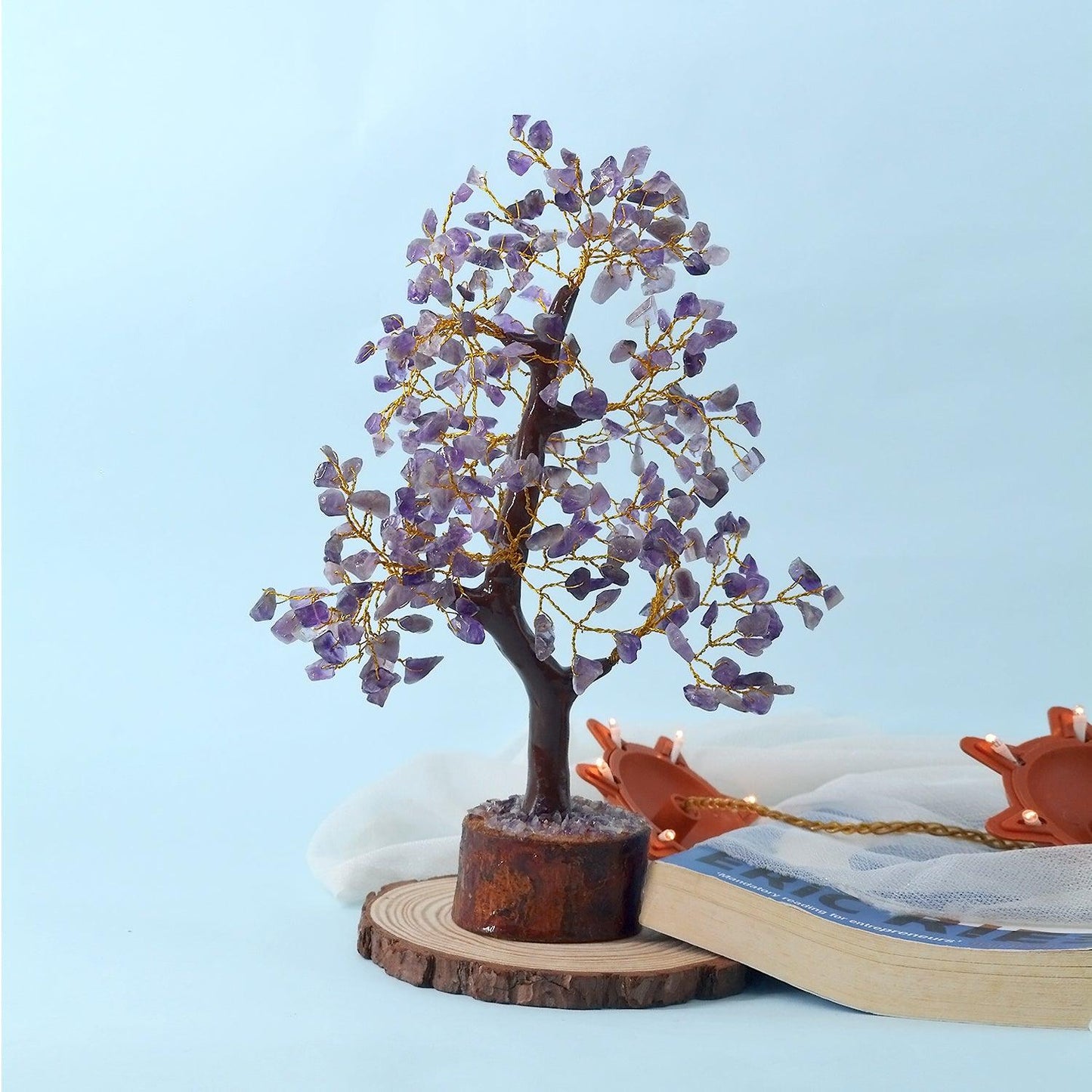Amethyst Feng Shui Healing Crystal Tree | 300 Beads | For Protection & Concentration - Seetara