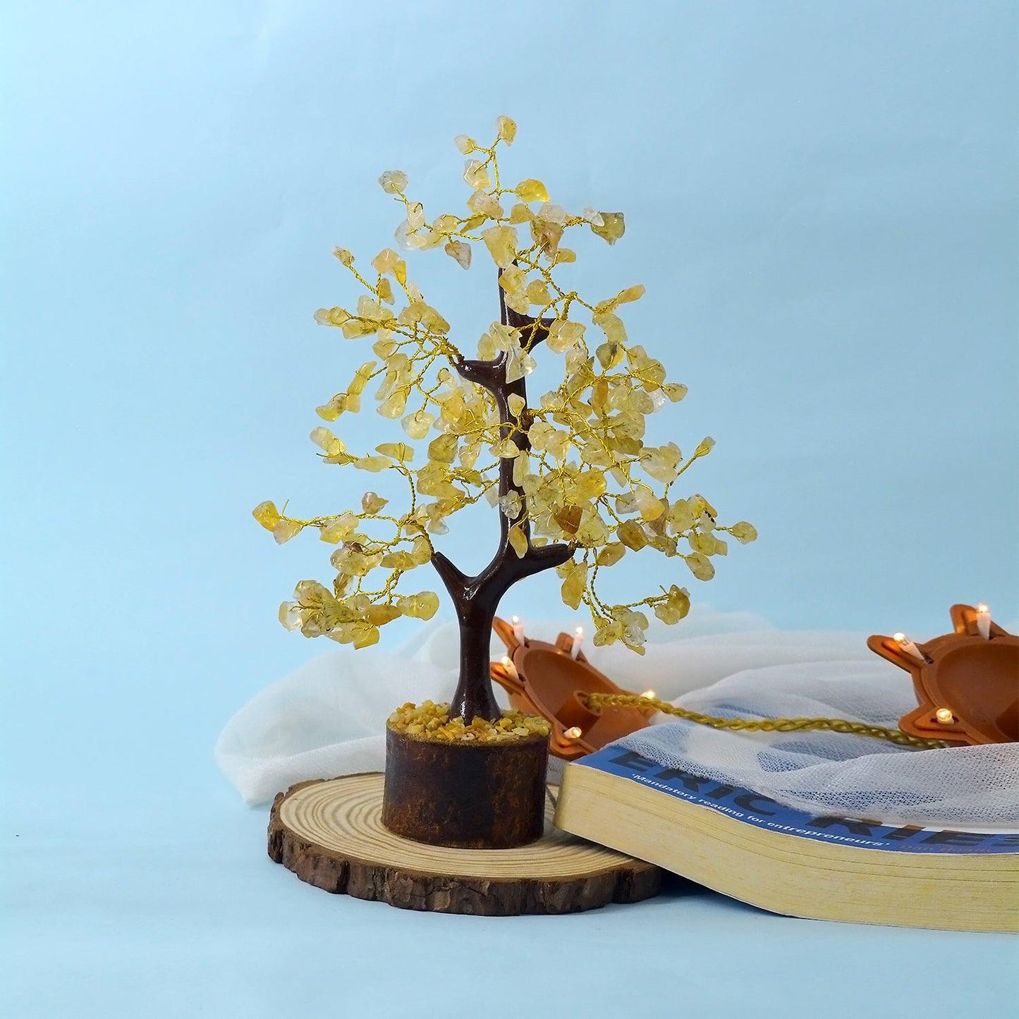 Citrine Crystal Feng Shui Healing Tree | 200 Beads | For Wealth - Seetara