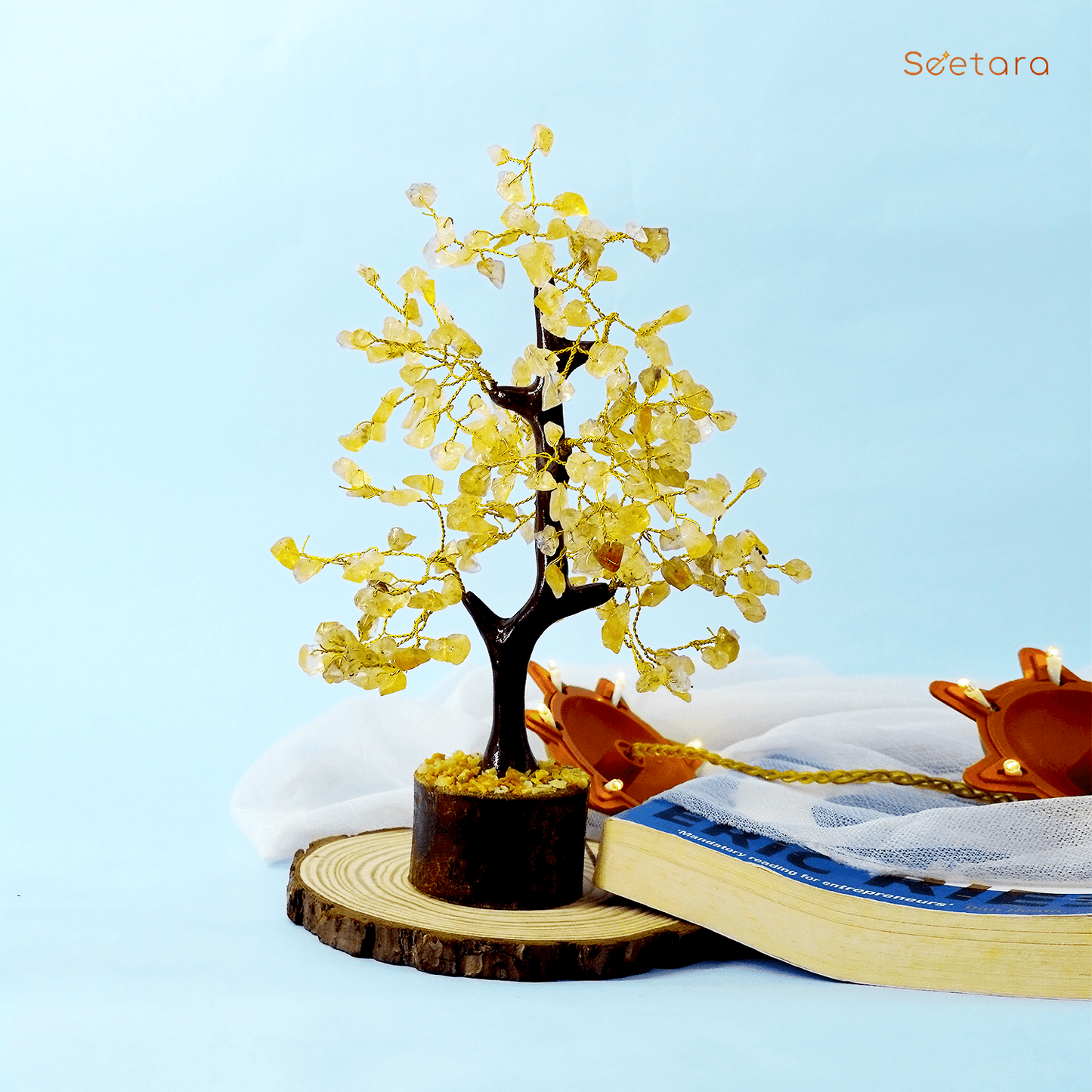 Citrine Crystal Feng Shui Healing Tree | 200 Beads | For Wealth - Seetara