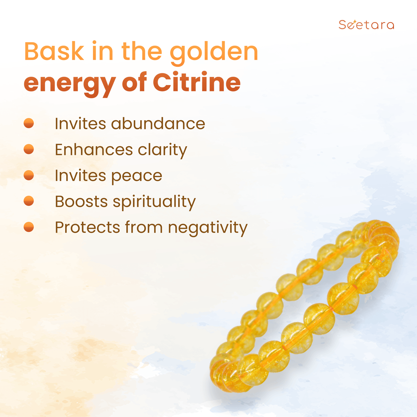 Citrine Healing Crystal Bracelet | For Wealth & Prosperity - Seetara