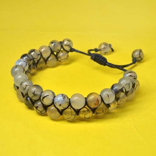 Dragon Vein Agate Double Layered Healing Crystal Bracelet - Seetara