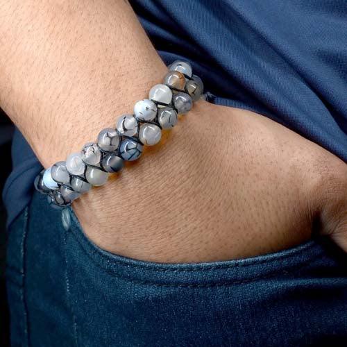 Dragon Vein Agate Double Layered Healing Crystal Bracelet - Seetara