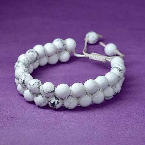 Howlite Double Layered Healing Crystal Bracelet - Seetara