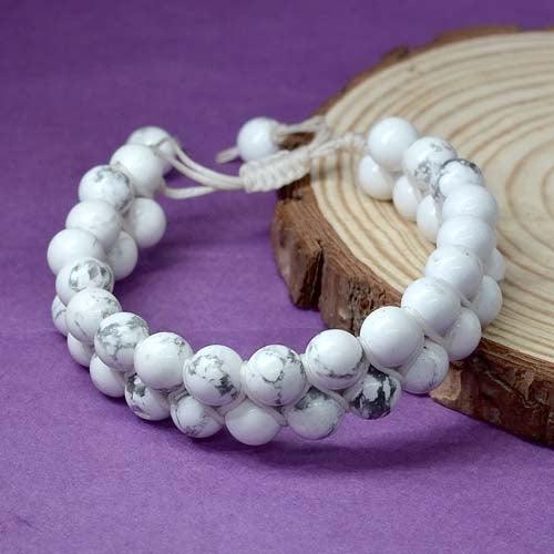 Howlite Double Layered Healing Crystal Bracelet - Seetara