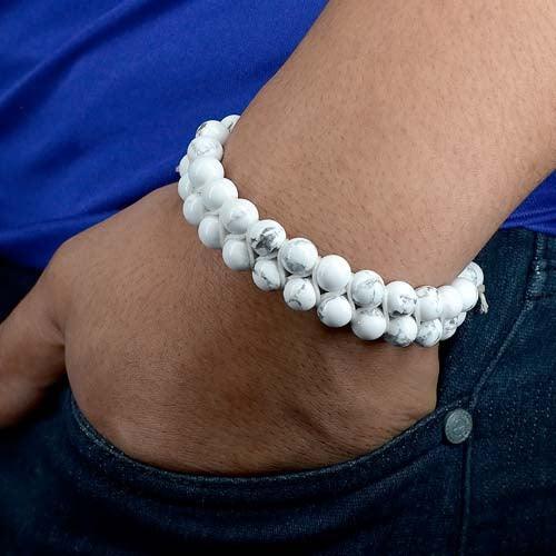 Howlite Double Layered Healing Crystal Bracelet - Seetara