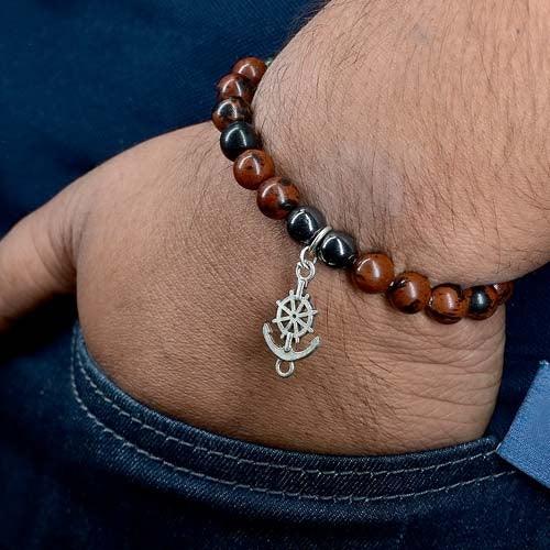 Mahakoni Healing Crystal Bracelet with Anchor Charm - Seetara