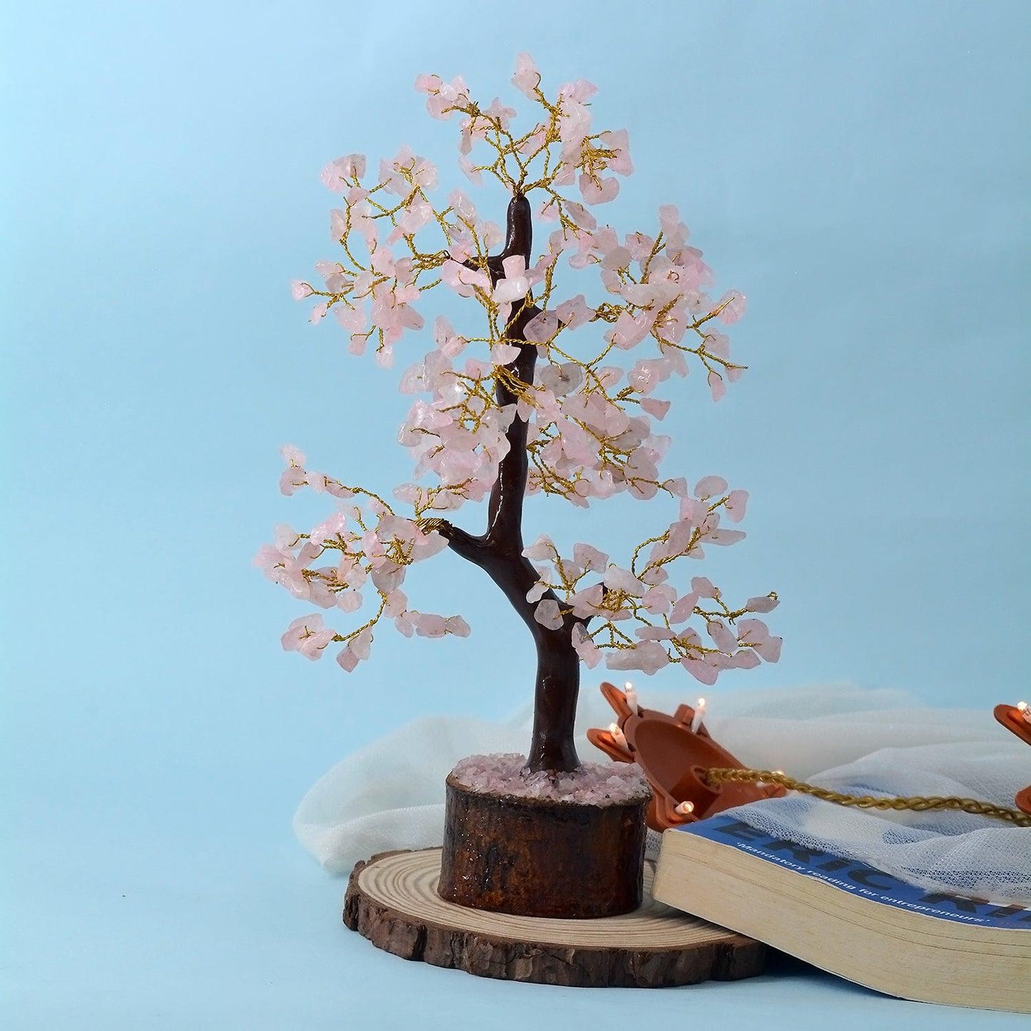 Rose Quartz Crystal Feng Shui Healing Tree | 300 Beads | For Unconditional Love & Acceptance - Seetara