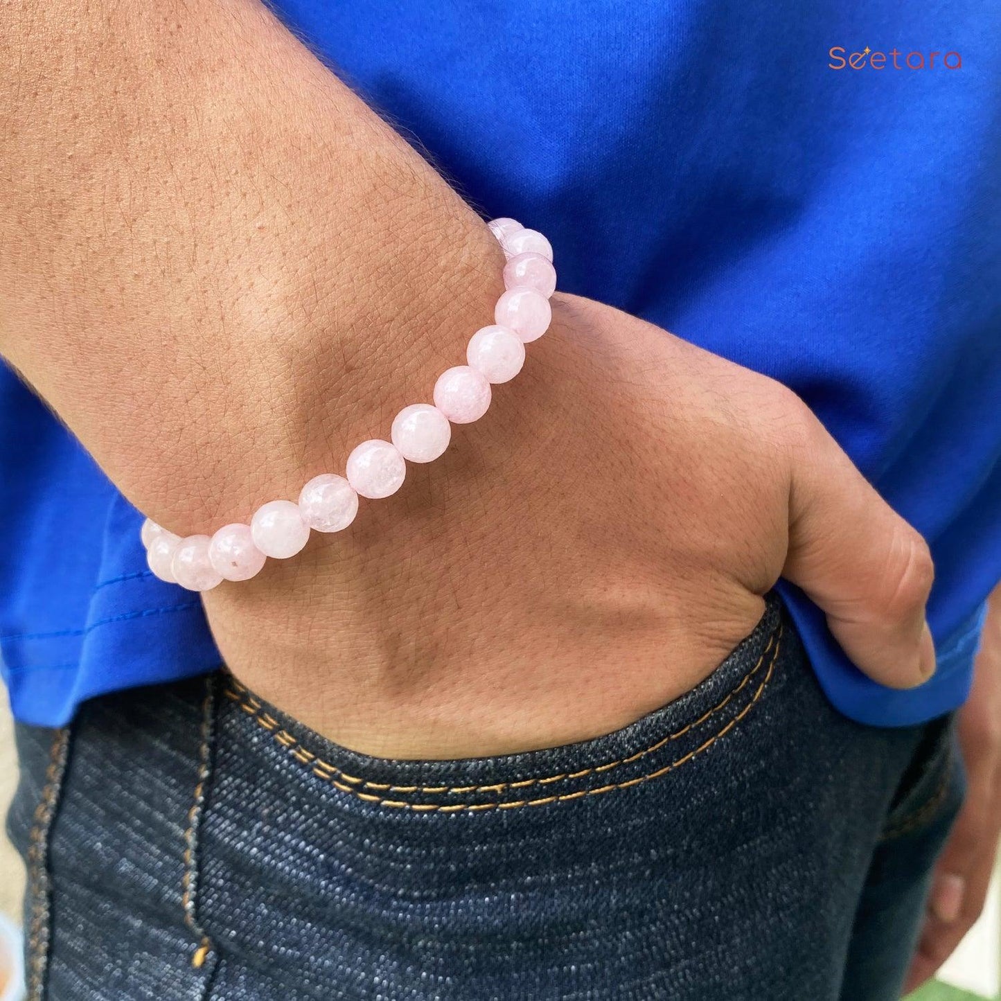 Rose Quartz Healing Crystal Bracelet | For Unconditional Love & Acceptance - Seetara