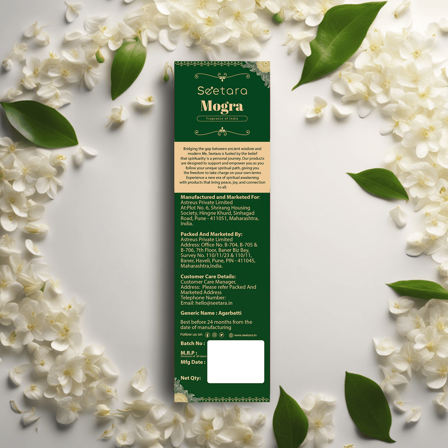 Seetara Incense Sticks| Mogra - Seetara
