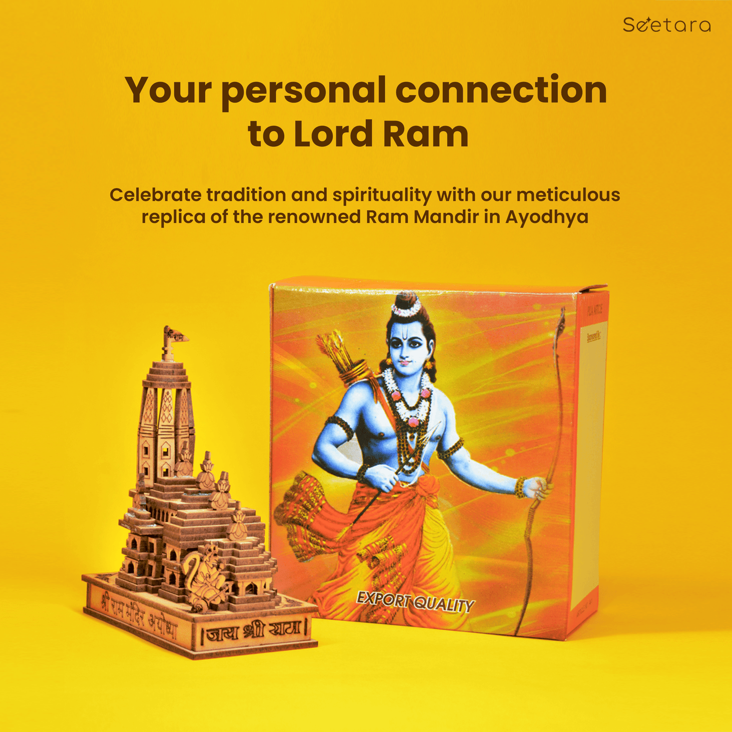 Seetara Ram Mandir Ayodhya | Ideal for Home Temple | Home Decor & Gifts | Intricate Craftsmanship & Locally Sourced - Seetara