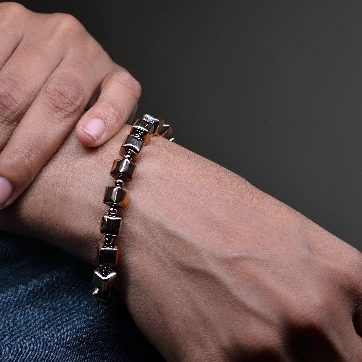 Square Pyrite Bracelet | For Wealth and Prosperity - Seetara