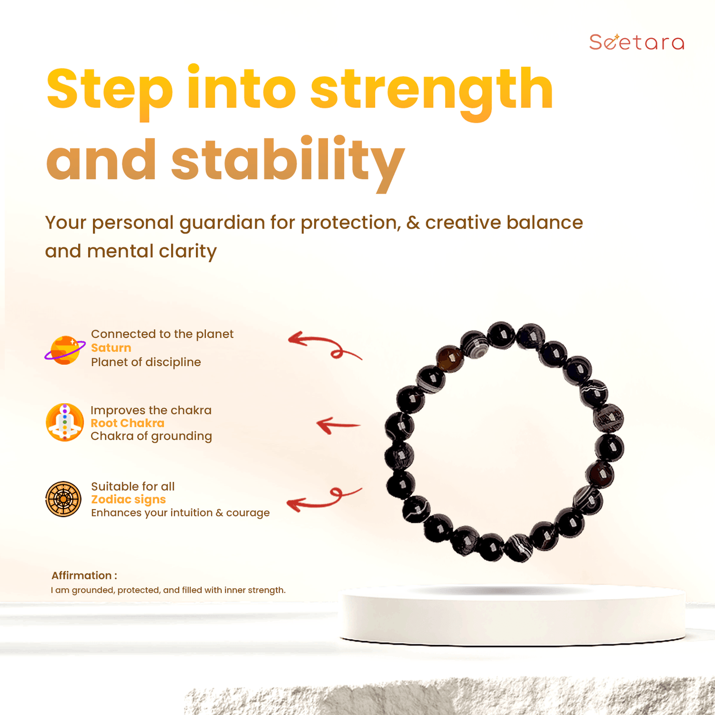 Sulemani Hakik Healing Crystal Bracelet | For Emotional Healing & Stability - Seetara