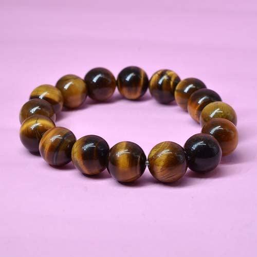 Tiger Eye Healing Crystal Bracelet | For Courage & Willpower | 12-MM Beads - Seetara