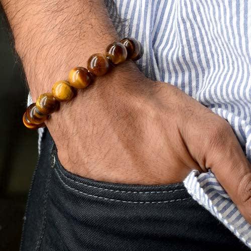 Tiger Eye Healing Crystal Bracelet | For Courage & Willpower | 12-MM Beads - Seetara