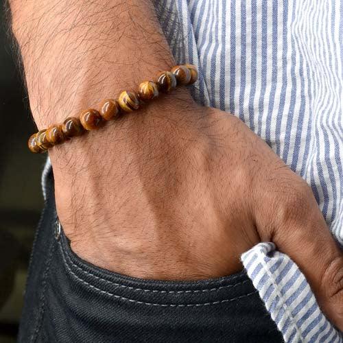 Tiger Eye Healing Crystal Bracelet | For Courage & Willpower | 8-MM Beads - Seetara