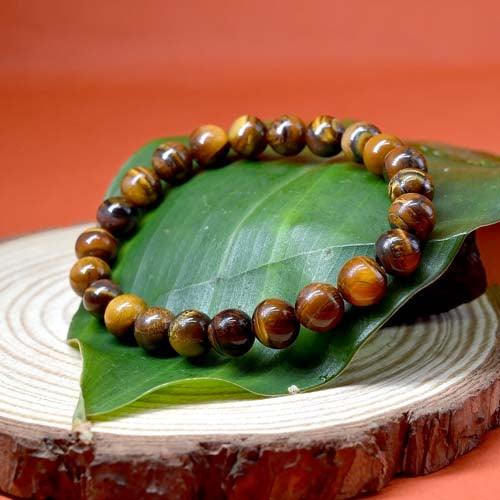 Tiger Eye Healing Crystal Bracelet | For Courage & Willpower | 8-MM Beads - Seetara
