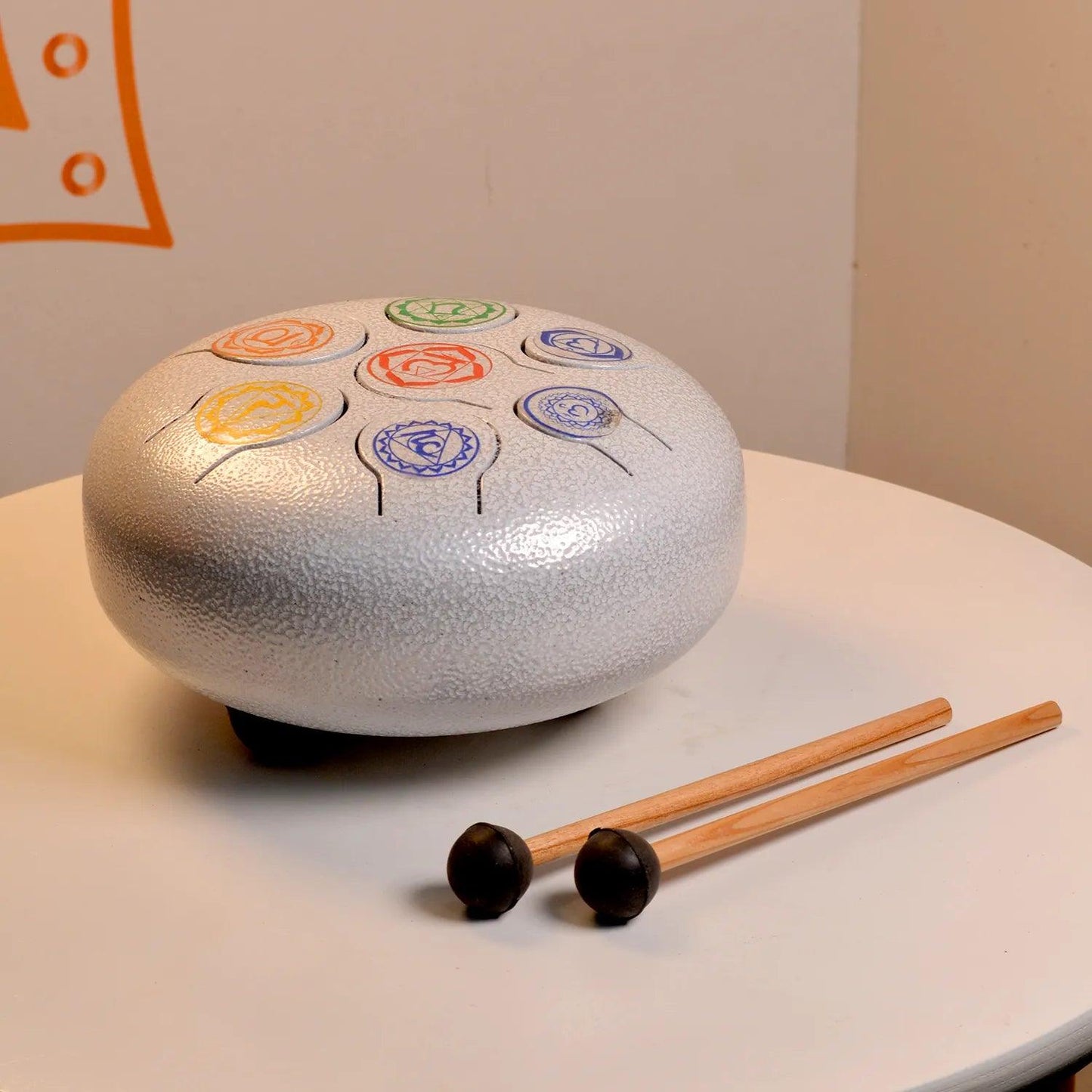 White Seven Chakra Tongue Drum - Seetara