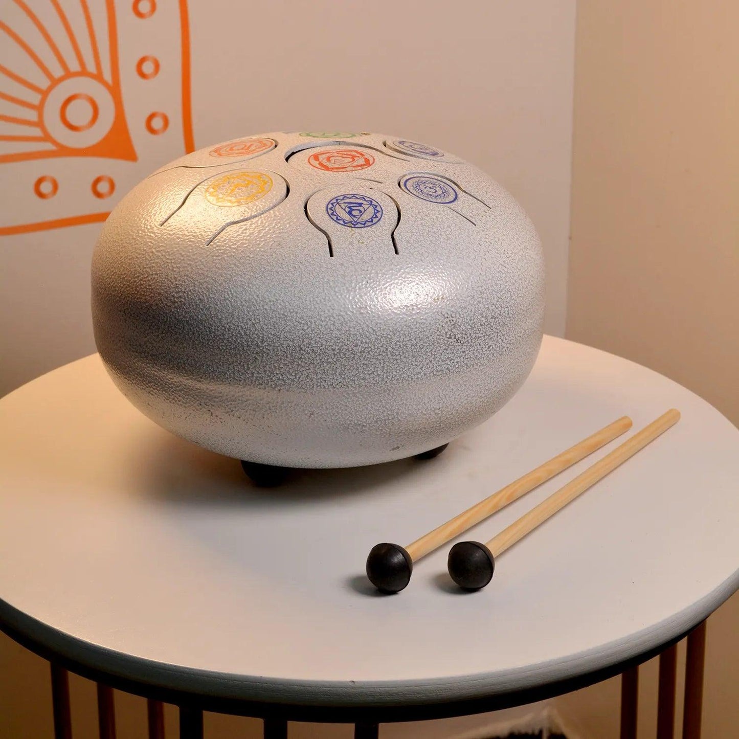 White Seven Chakra Tongue Drum - Seetara