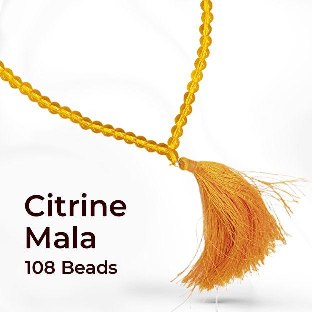 Citrine Japa Mala | 108 Prayer Beads | For Wealth & Prosperity - Seetara
