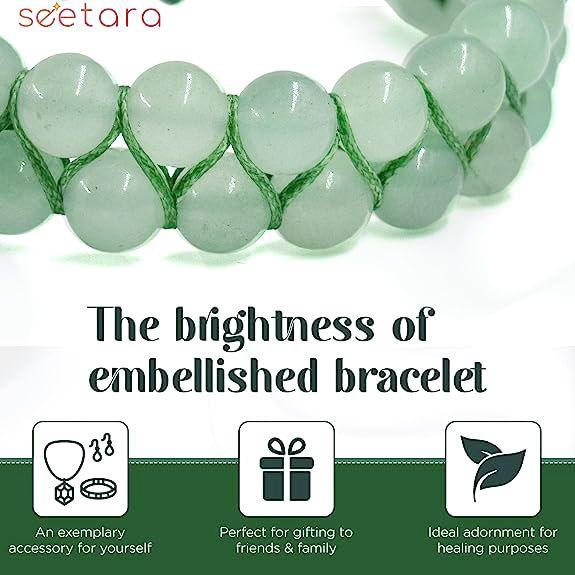 Green Aventurine Double Layered Healing Crystal Bracelet | For Abundance, Prosperity, and Happiness - Seetara