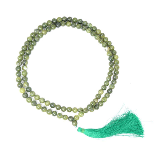 Green Jade Japa Mala | 108 Prayer Beads | For Health & Abundance - Seetara