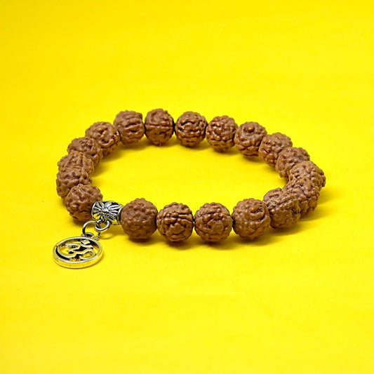 5 Mukhi Rudraksha Energy Healing Bracelet with Om Charm - Seetara