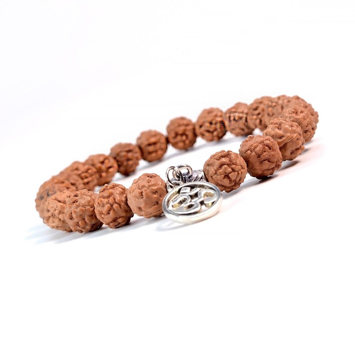 5 Mukhi Rudraksha Energy Healing Bracelet with Om Charm - Seetara