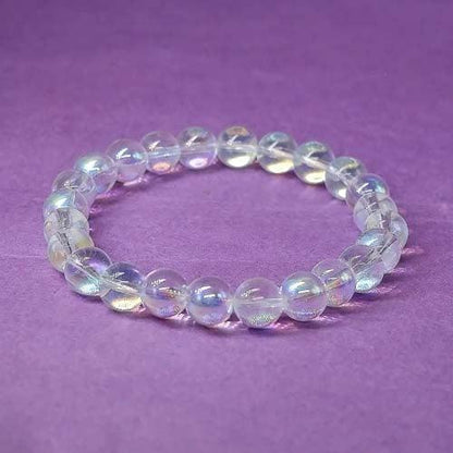 Angel Aura Quartz Healing Bracelet | For Cleansing & Calm - Seetara