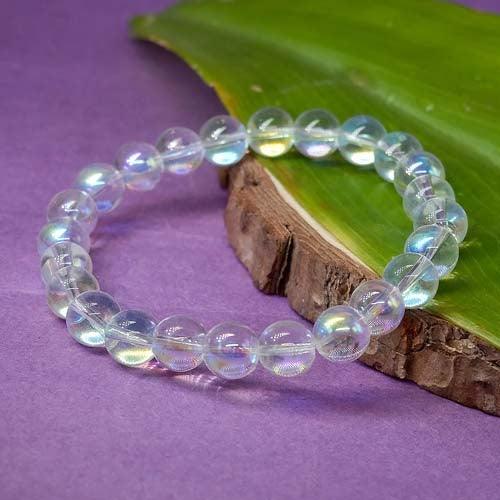 Natural Clear Quartz Crystal Wandpoint Cuff Bracelet