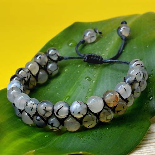 Dragon Vein Agate Double Layered Healing Crystal Bracelet - Seetara
