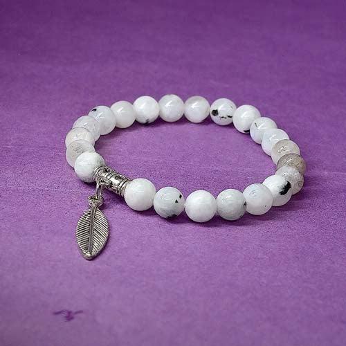 Buy Natural Crystal Stone & Crystal Bracelet for Unisex Adult (Off White) |  Globally
