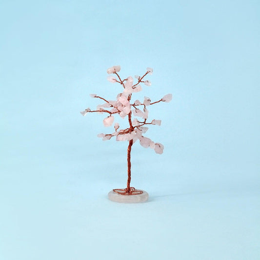 Rose Quartz Crystal Feng Shui Healing Tree | 50 Beads | For Unconditional Love & Acceptance - Seetara
