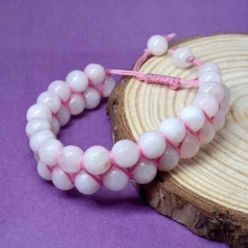 Rose Quartz Double Layered Healing Crystal Bracelet | For Unconditional Love & Acceptance - Seetara