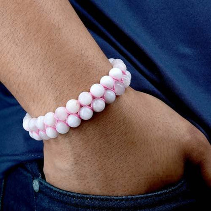 Rose Quartz Double Layered Healing Crystal Bracelet | For Unconditional Love & Acceptance - Seetara