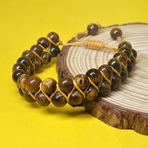 Tiger Eye Double Layered Healing Crystal Bracelet | For Courage & Willpower - Seetara