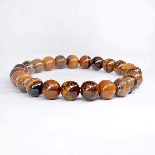 Tiger Eye Healing Crystal Bracelet | For Courage & Willpower | 8-MM Beads - Seetara