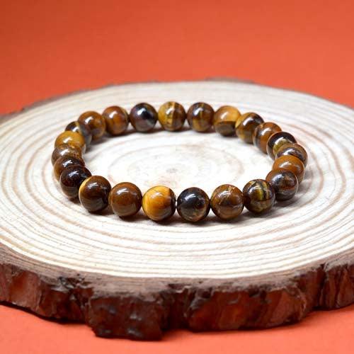 Tiger Eye Healing Crystal Bracelet | For Courage & Willpower | 8-MM Beads - Seetara
