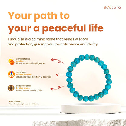 Turquoise Healing Crystal Bracelet | For Balancing & Energising - Seetara