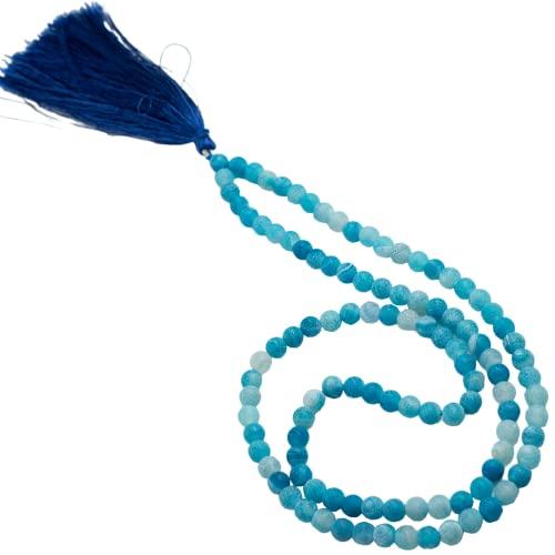 Aquamarine Japa Mala | 108 Prayer Beads | For Attracting Fortune & Clarity - Seetara