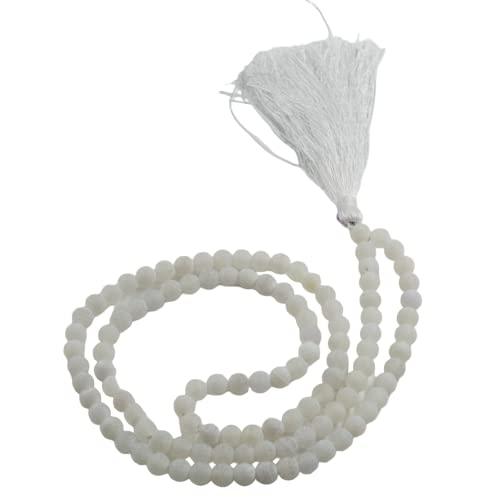 White Vein Agate Japa Mala | 108 Beads - Seetara